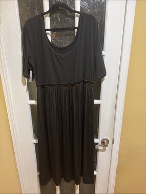 Black Maxi Dress with Smocked Waist